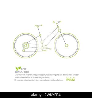 Gezeichnetes Fahrrad auf weißem Hintergrund. Fahrrad Vektor-Illustration. Gesundes leben. Stock Vektor