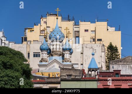 Historisches Gebäude der russisch-orthodoxen Kirche in San Telmo, Buenos Aires, Argentinien Stockfoto