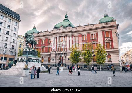 20. November 2023, Belgrad, Serbien: Berühmtes Nationalmuseum am zentralen Platz der Altstadt Stockfoto