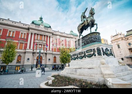 20. November 2023, Belgrad, Serbien: Berühmtes Nationalmuseum am zentralen Platz der Altstadt Stockfoto