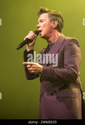 22. Februar 2024, Motorpoint Arena, Nottingham, Großbritannien. Veranstaltung: Rick Astley unterstützt von Belinda Carlisle. Bildunterschrift: Rick Astley Bild: Mark Dunn / Alamy Live News (Unterhaltung) Stockfoto