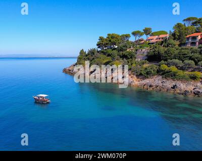 Panoramablick auf die Küste von Argentario Stockfoto