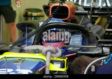 23. Februar 2024, Bahrain International Circuit, Sakhir, Formel-1-Testfahrten in Bahrain 2023, im Bild Alexander Albon (GBR), Williams Racing Stockfoto