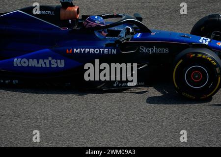 23. Februar 2024, Bahrain International Circuit, Sakhir, Formel-1-Testfahrten in Bahrain 2023, im Bild Alexander Albon (GBR), Williams Racing Stockfoto