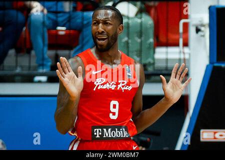 SAN JUAN, SAN JUAN Puerto Rico #9 Devon Reed FIBA AmeriCup 2025 Qualifikation (Fenster 1) Bahamas gegen Puerto Rico (Endstand: 88 Bahamas gegen 77 Puerto Rico) am 22. Februar 2024 in San Juan Puerto Rico. (Foto: Edgardo J. Medina Millán/SIPA USA) Credit: SIPA USA/Alamy Live News Stockfoto