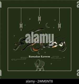 Ramadan Kareem in papercut Poster und Social-Media-Poster Stock Vektor