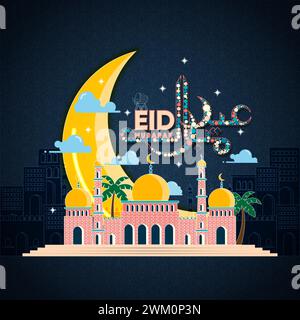 Bunte Illustration von Eid Mubarak Stock Vektor