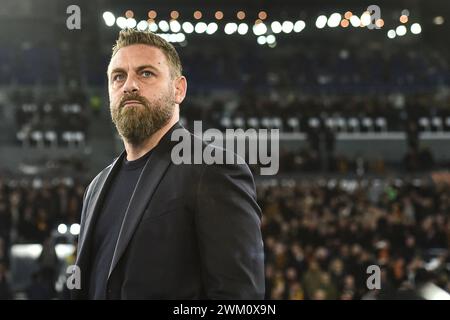 Daniele de Rossi Trainer der AS Roma während des Europa League-Fußballspiels zwischen AS Roma und Feyenoord im Olimpico-Stadion in Rom (Italien), 22. Februar 2024. Stockfoto