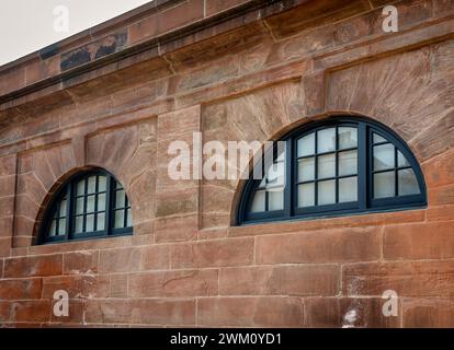 Das Innere des Govanhill Baths Swimmingpools während der Renovierungsarbeiten im Süden von Glasgow 2023 Stockfoto