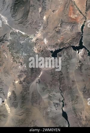Farb-Satellitenbild von Las Vegas, Nevada im Jahr 2022. Stockfoto