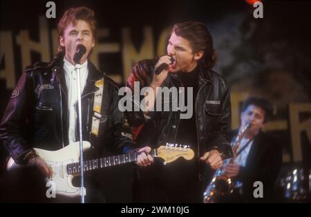 3824269 A-Ha; (add.info.: Paul Waaktaar-Savoy und Morten Harket, Gitarrist und Leadsänger der norwegischen Popband A-Ah (1991) / Paul Waaktaar-Savoy e Morten Harket, chitarrista e voce della Popband norvegese a-ha); © Marcello Mencarini. Alle Rechte vorbehalten 2024. Stockfoto