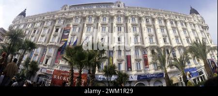 MME4708509 Filmfestival Cannes, Panoramablick auf das Carlton Hotel. 1991; (add.info.: Cannes Filmfestival, Panoramablick auf das Carlton Hotel. 1991); © Marcello Mencarini. Alle Rechte vorbehalten 2023. Stockfoto