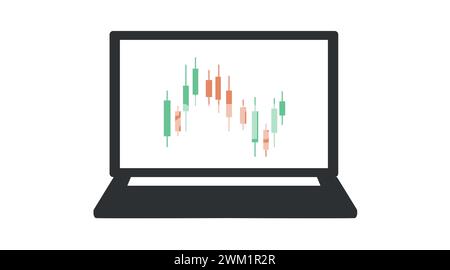 Trading-Symbol. Vektor isoliert editierbares Trading-Symbol mit einem Laptop Stock Vektor