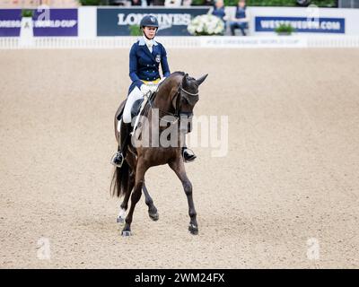 Maria von Essen aus Schweden mit Rechnung während des FEI Dressage World Cup™ Grand Prix präsentiert von Agria auf der Göteborg Horse Show am 23. Februar 2024 in Skandinavium, Schweden (Foto: Maxime David - MXIMD Pictures) Stockfoto