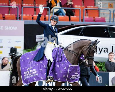 Maria von Essen aus Schweden mit Rechnung während des FEI Dressage World Cup™ Grand Prix präsentiert von Agria auf der Göteborg Horse Show am 23. Februar 2024 in Skandinavium, Schweden (Foto: Maxime David - MXIMD Pictures) Stockfoto