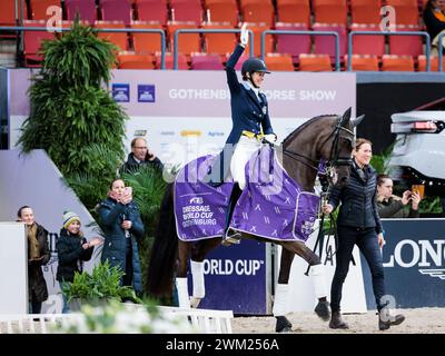 Maria von Essen aus Schweden mit Rechnung während des FEI Dressage World Cup™ Grand Prix präsentiert von Agria auf der Göteborg Horse Show am 23. Februar 2024 in Skandinavium, Schweden (Foto: Maxime David - MXIMD Pictures) Stockfoto