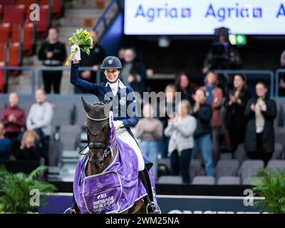 Maria von Essen aus Schweden mit Rechnung während des FEI Dressage World Cup™ Grand Prix präsentiert von Agria auf der Göteborg Horse Show am 23. Februar 2024 in Skandinavium, Schweden (Foto: Maxime David - MXIMD Pictures) Stockfoto