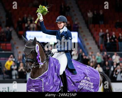 Maria von Essen aus Schweden mit Rechnung während des FEI Dressage World Cup™ Grand Prix präsentiert von Agria auf der Göteborg Horse Show am 23. Februar 2024 in Skandinavium, Schweden (Foto: Maxime David - MXIMD Pictures) Stockfoto