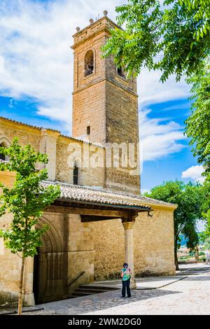 Hurch von Santa María de la Peña. 13. Jahrhundert. Prado de Santa María, ummauerte Anlage der Burg Piedra Bermeja. Brihuega, La Alcarria, Guadalajara Stockfoto