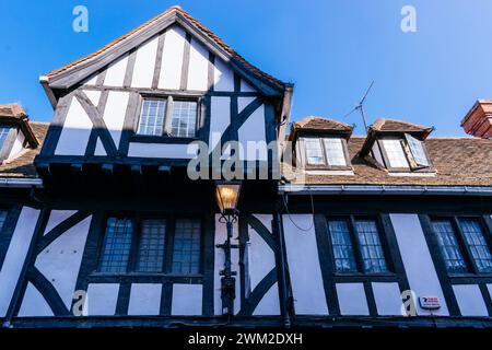 Tudor-Architekturgebäude. High Petergate Street. York, North Yorkshire, Yorkshire und The Humber, England, Vereinigtes Königreich, Europa Stockfoto