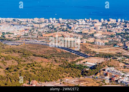 Blick auf Torremolinos vom Aussichtspunkt Monte Calamorro. Benalmádena, Málaga, Andalucía, Spanien, Europa Stockfoto