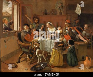 Die Fröhliche Familie. Jan Steen. 1668 Stockfoto