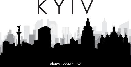 Skyline Panorama der Stadt KIEW, UKRAINE Stock Vektor