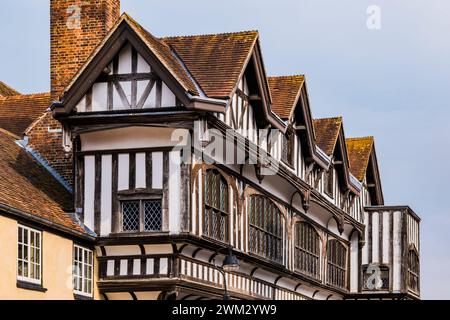 Details. Southampton Tudor House. Das Fachwerkgebäude wurde Ende des 15. Jahrhunderts erbaut. Southampton, Hampshire, England, Vereinigtes Königreich, Vereinigtes Königreich, E Stockfoto