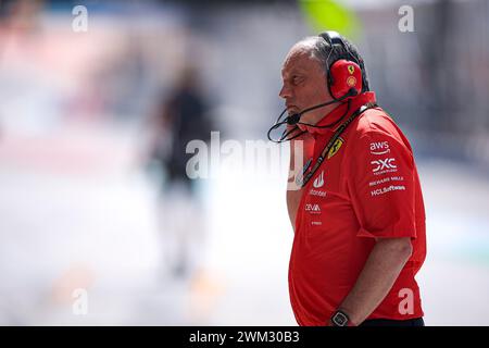 Sakhir, Bahrain. Februar 2024. VASSEUR Frédéric (fra), Teamleiter und General Manager der Scuderia Ferrari, Porträt während der Formel 1 Aramco-Vorsaisontests 2024 der FIA Formel-1-Weltmeisterschaft 2024 vom 21. Bis 23. Februar 2024 auf dem Bahrain International Circuit in Sakhir, Bahrain – Foto Eric Alonso/DPPI F1 Vorsaisontests in Bahrain auf dem Bahrain International Circuit am 22. Februar 2024 in Sakhir, Bahrain. (Foto von HOCH ZWEI) Credit: dpa/Alamy Live News Stockfoto