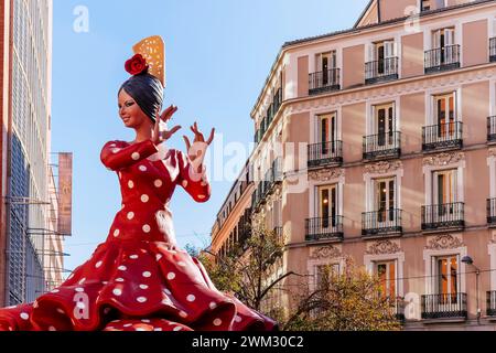 Der TV-Zigeuner. Riesige Puppe auf der Plaza de Callao. Madrid, Comunidad de Madrid, Spanien, Europa Stockfoto