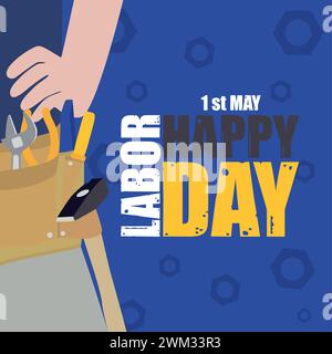 Farbiges Happy Labor Day Poster Vektor Stock Vektor