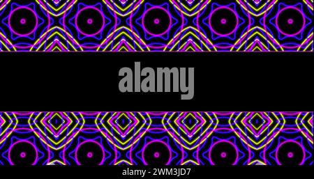 Bild von sich bewegenden Formen und schwarzer Linie auf schwarzem Hintergrund Stockfoto