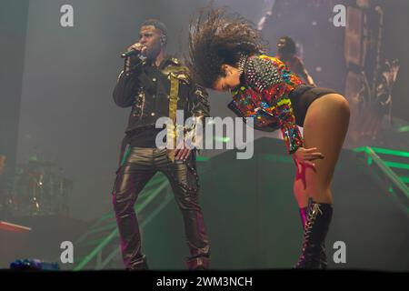 Oslo, Norwegen 23. Februar 2024 Jason Derulo Musikkünstler, Tänzer tritt im Rahmen seiner Konzerttournee 2024 im Oslo Spektrum in Oslo, Norwegen auf die Bühne Stockfoto