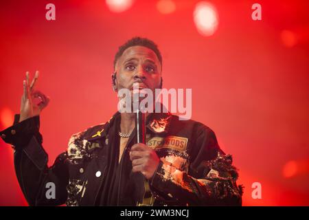 Oslo, Norwegen 23. Februar 2024 Jason Derulo Musikkünstler, Tänzer tritt im Rahmen seiner Konzerttournee 2024 im Oslo Spektrum in Oslo, Norwegen auf die Bühne Stockfoto