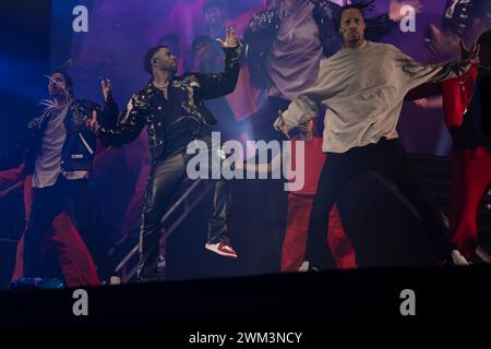 Oslo, Norwegen 23. Februar 2024 Jason Derulo Musikkünstler, Tänzer tritt im Rahmen seiner Konzerttournee 2024 im Oslo Spektrum in Oslo, Norwegen auf die Bühne Stockfoto