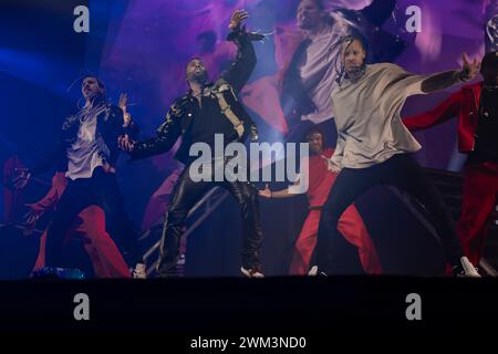 Oslo, Norwegen 23. Februar 2024 Jason Derulo Musikkünstler, Tänzer tritt im Rahmen seiner Konzerttournee 2024 im Oslo Spektrum in Oslo, Norwegen auf die Bühne Stockfoto