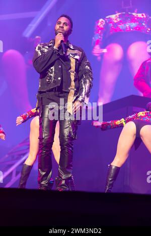 Oslo, Norwegen 23. Februar 2024 Jason Derulo Musikkünstler, Tänzer tritt im Rahmen seiner Konzerttournee 2024 im Oslo Spektrum in Oslo, Norwegen auf die Bühne Stockfoto