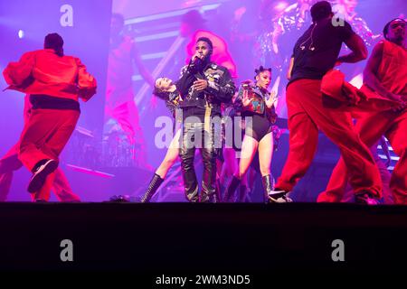 Oslo, Norwegen 23. Februar 2024 Jason Derulo Musikkünstler, Tänzer tritt im Rahmen seiner Konzerttournee 2024 im Oslo Spektrum in Oslo, Norwegen auf die Bühne Stockfoto
