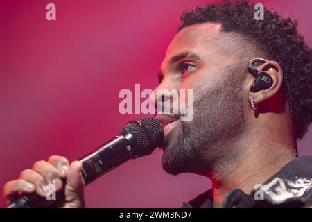 Oslo, Norwegen 23. Februar 2024 Jason Derulo Musikkünstler, Tänzer tritt im Rahmen seiner Konzerttournee 2024 im Oslo Spektrum in Oslo, Norwegen auf die Bühne Stockfoto
