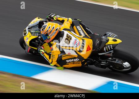 Phillip Island, Australien, 24. Februar 2024. Andrea Iannone aus Italien im Team GoEleven Ducati Panigale V4R während der australischen Motul FIM Superbike Weltmeisterschaft auf dem Phillip Island Grand Prix Circuit am 24. Februar 2024 in Phillip Island, Australien. Quelle: Dave Hewison/Speed Media/Alamy Live News Stockfoto