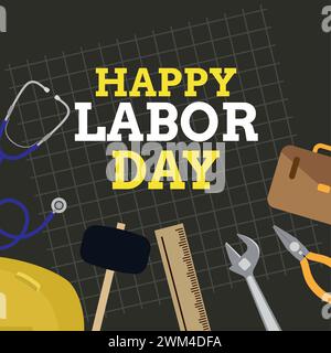 Farbiges Happy Labor Day Poster Vektor Stock Vektor