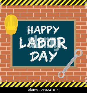 Farbiges Happy Labor Day Poster Vektor Stock Vektor