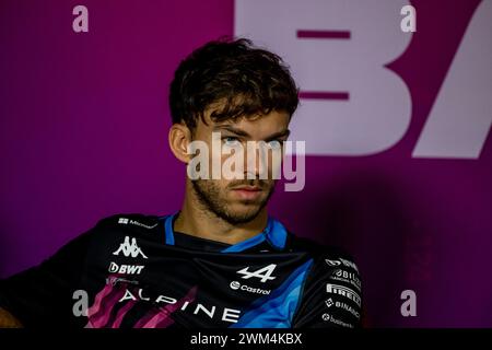 Sakhir, Bahrain, 23. Februar, Pierre Gasly, aus Frankreich, tritt für Alpine an. Wintertests, die Wintertests der Formel-1-Meisterschaft 2024. Quelle: Michael Potts/Alamy Live News Stockfoto