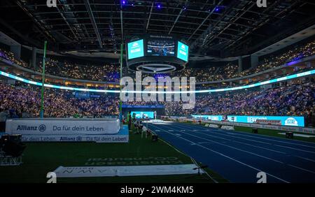 Berlin, Deutschland. Februar 2024. Leichtathletik: Istaf Indoor, Mercedes-Benz Arena. Blick in den Flur. Darlegung: Andreas Gora/dpa/Alamy Live News Stockfoto