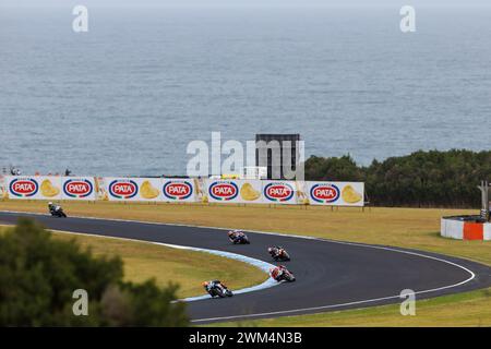 Phillip Island Grand Prix Circuit, 24. Februar 2024: Ein allgemeiner Blick auf Rennen 1 während der Superbike-Weltmeisterschaft 2024. Corleve/Alamy Live News Stockfoto