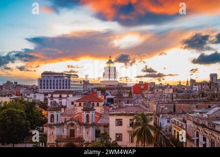 Skyline von Havanna oder Habana, der Hauptstadt und größten Stadt Kubas Stockfoto