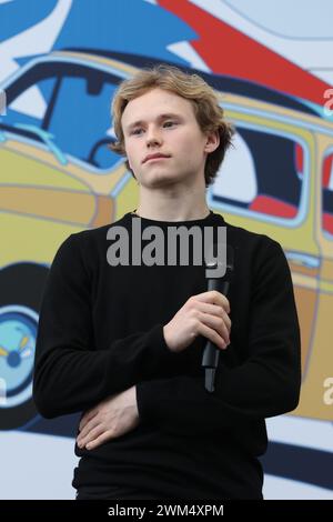 Turin, Italien, Samstag, 24. Februar 2024. Ilia Malinin während der Pressekonferenz Maskottchenpräsentation Turin 2025 in der Sala Trasparenza, Grattacielo Regione Piemonte. Quelle: Mattia Martegani/Alamy Live News Stockfoto