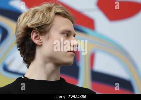 Turin, Italien, Samstag, 24. Februar 2024. Ilia Malinin während der Pressekonferenz Maskottchenpräsentation Turin 2025 in der Sala Trasparenza, Grattacielo Regione Piemonte. Quelle: Mattia Martegani/Alamy Live News Stockfoto