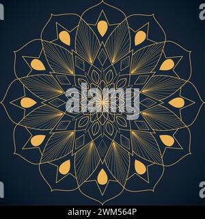 Goldener Mandala-Muster-Vektor Stock Vektor