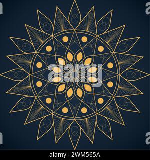 Goldener Mandala-Muster-Vektor Stock Vektor